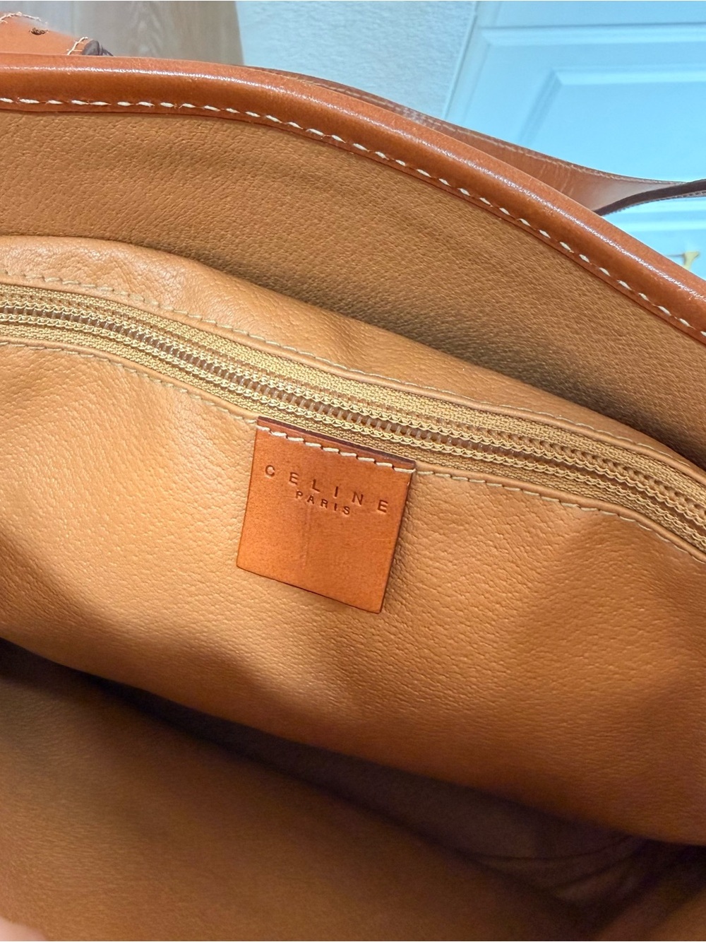 Celine MC98/2 Brown Monogram Tote with Tan Leather Trim - Picture 5 of 11